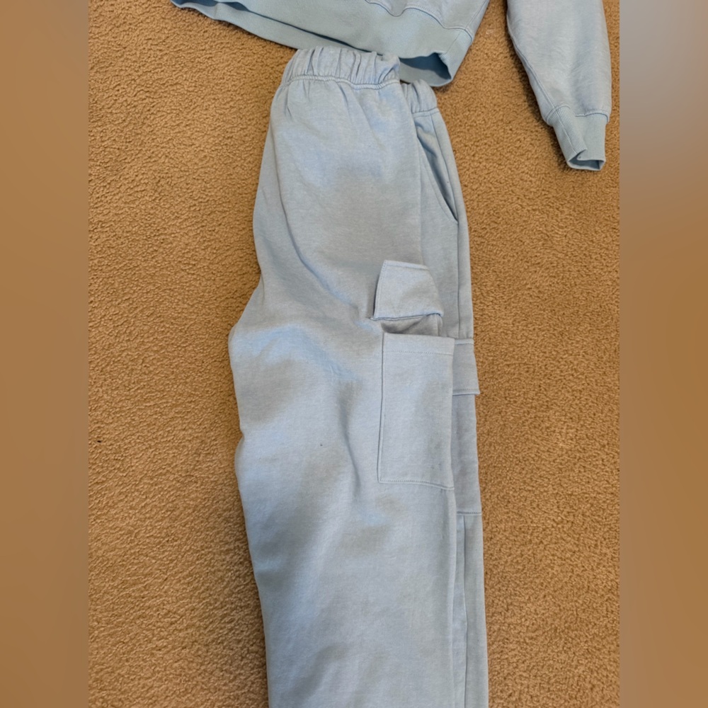 Light Blue Cargo Jumpsuit - Women - Picture 3 of 8